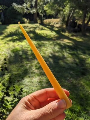 Vintage style taper pure beeswax candle