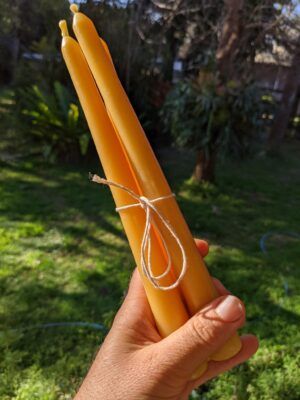 Pure beeswax taper candlestick
